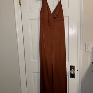 Brown Sleeveless Jumpsuit